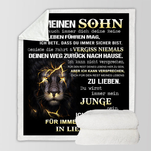 "An meinen Sohn" Decke - Lion Blitz